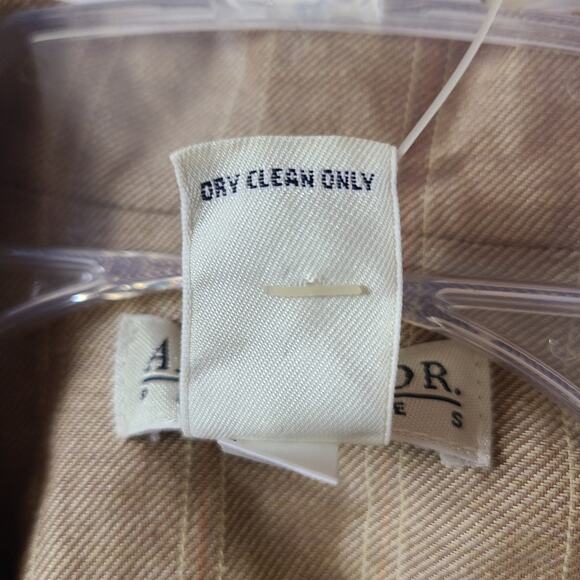Ann Taylor Vtg Blazer 2P Tan Stripe Tailored Clueless Preppy Linen Schoolgirl - Picture 12 of 14
